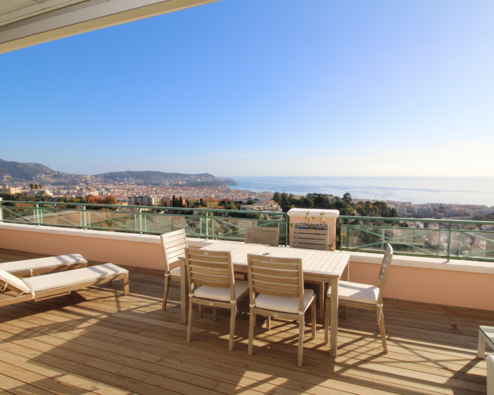  Top floor sea view 4 rooms apartment for sale Nice     