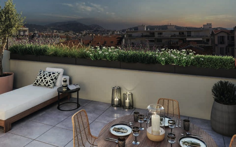 Nice Musicien – Beau 3 pièces aux prestations raffinées avec patio et balcon