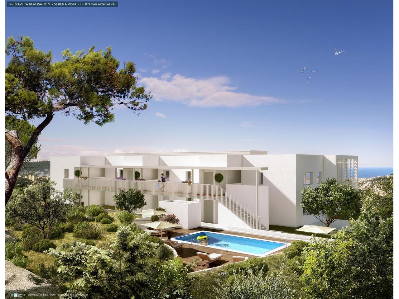 Nice – Superbe 2 pièces dans une petite résidence avec vue mer panoramique