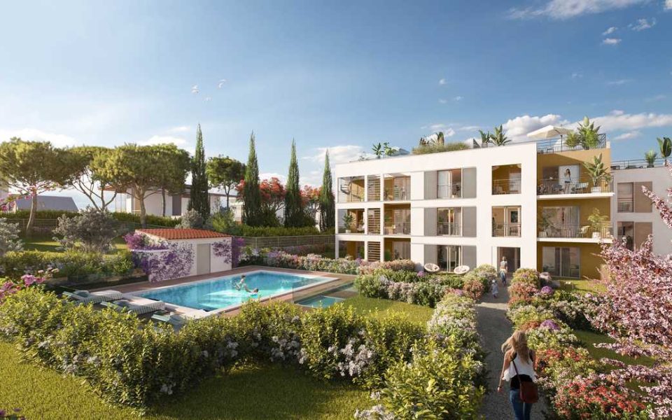 Antibes – 3 pièces en dernier étage dans résidence avec piscine