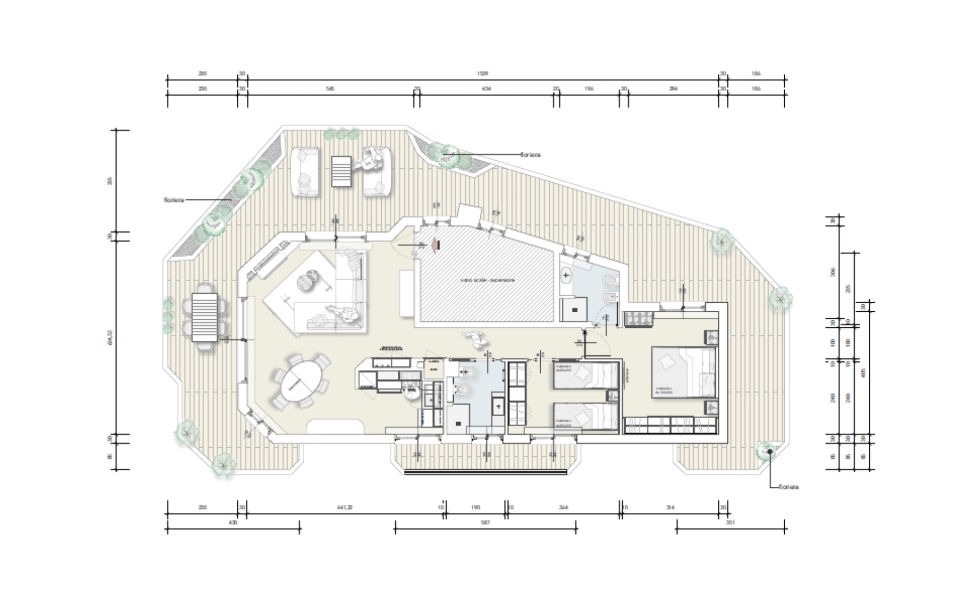 Roquebrune-Cap-Martin – Appartement avec terrasse, vue mer, piscine et dépendance : plan